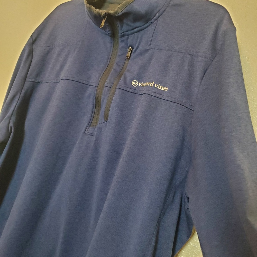 Vineyard Vines OTG On-The-Go Shep Shirt Mens XL Navy Blue Quarter Zip Pullover - Picture 6 of 11